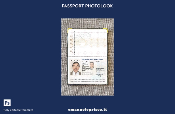 modello di aspetto fotografico del passaporto maltese in stile verificato